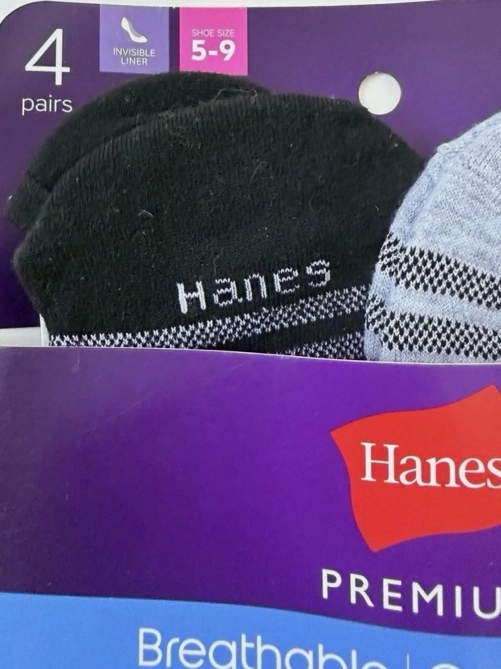 Hanes Women’s 4- Pk Low-Cut Invisible Liner Socks -  Breathable | Cool Comfort